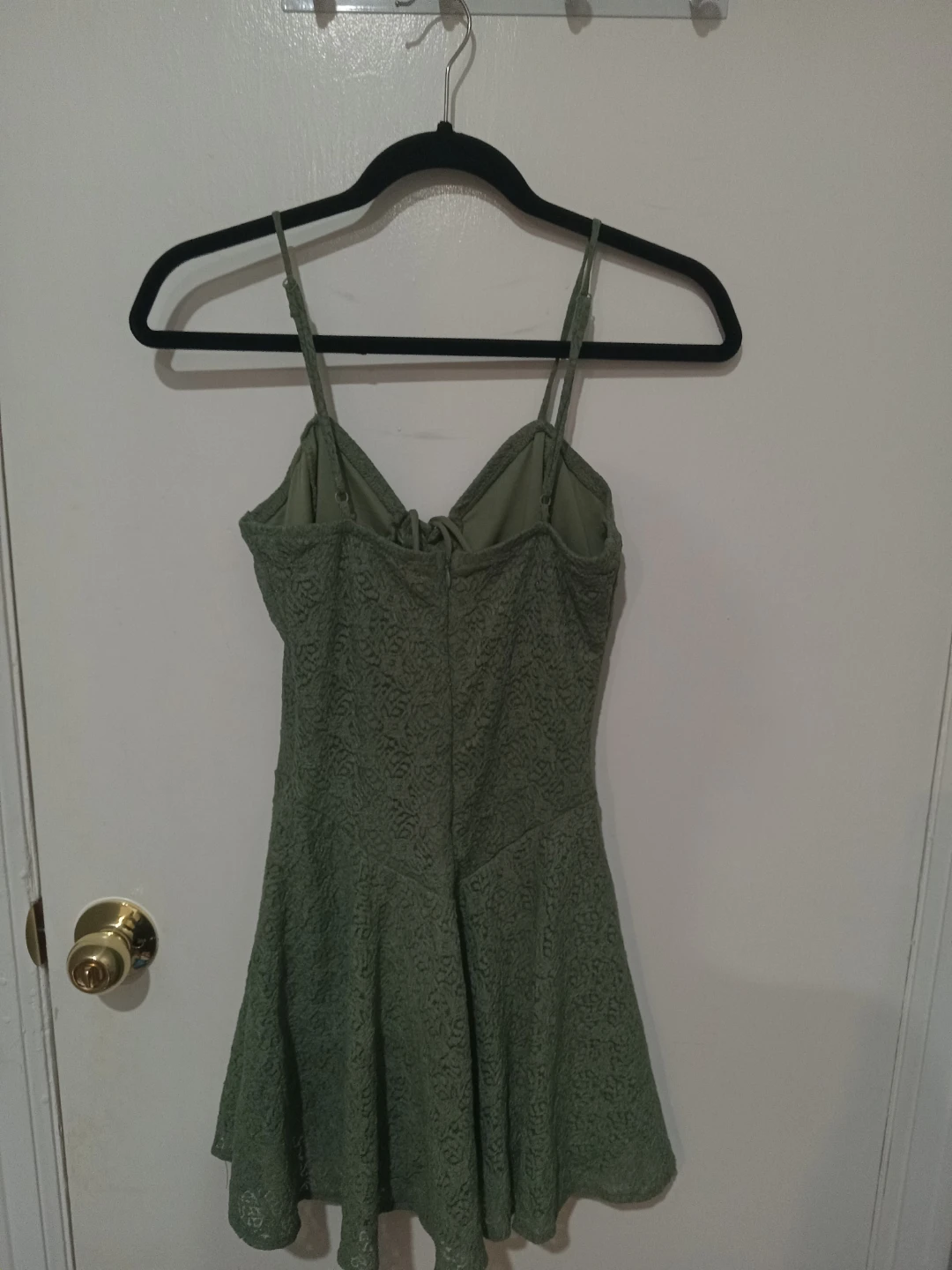 Green Lace Fit and Flare Mini Dress - photo 2