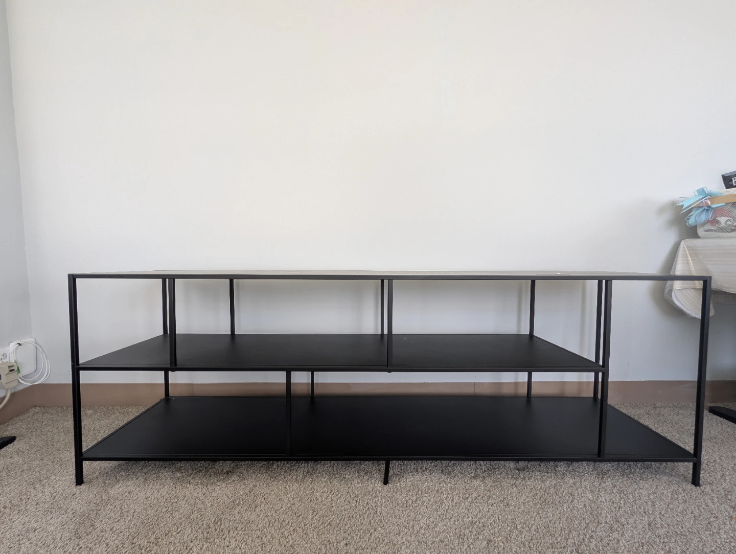 Black Metal 3-Shelf Entertainment Stand