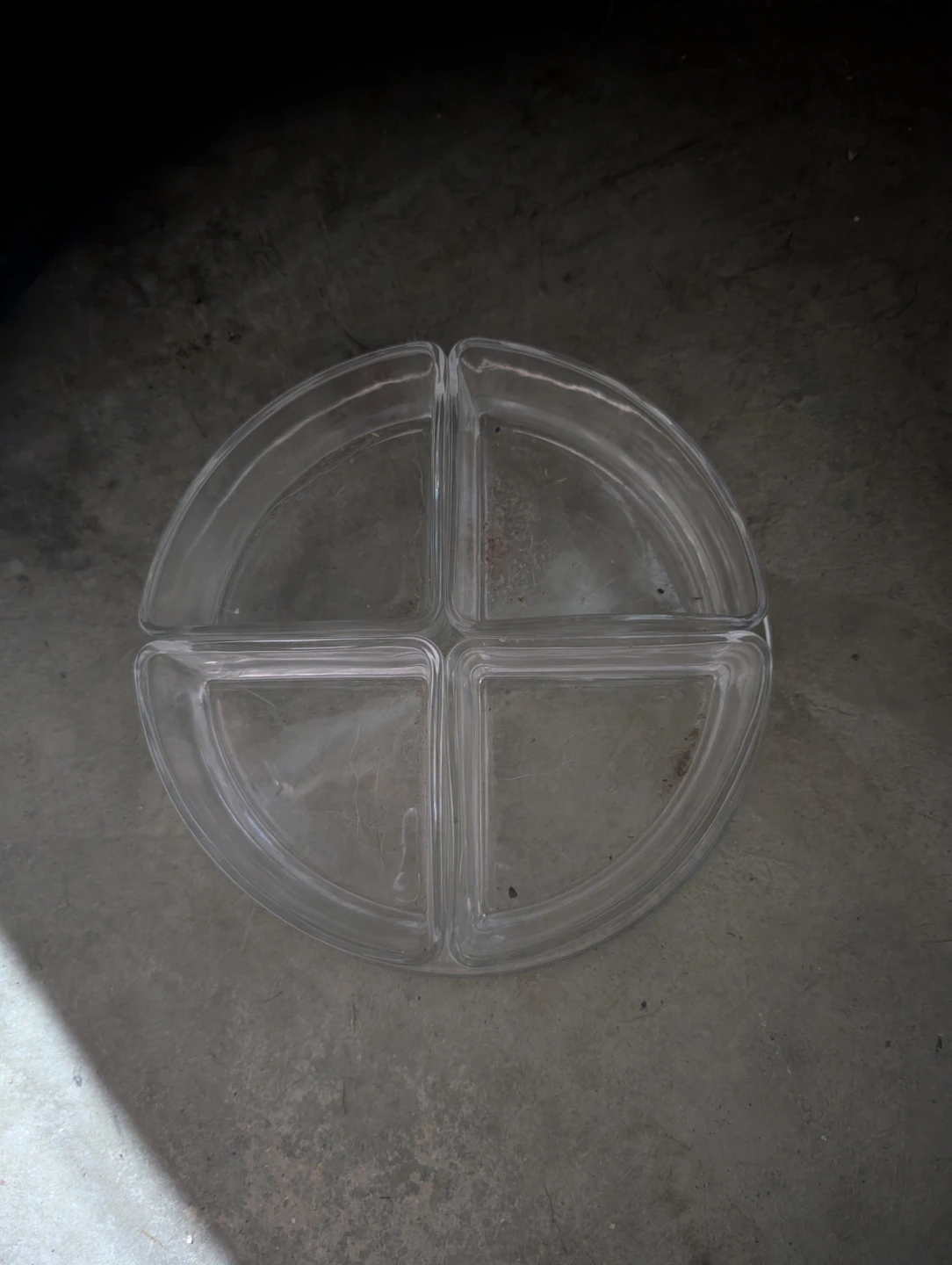 Clear Glass 4-Section Divided Serving Tray - photo 2