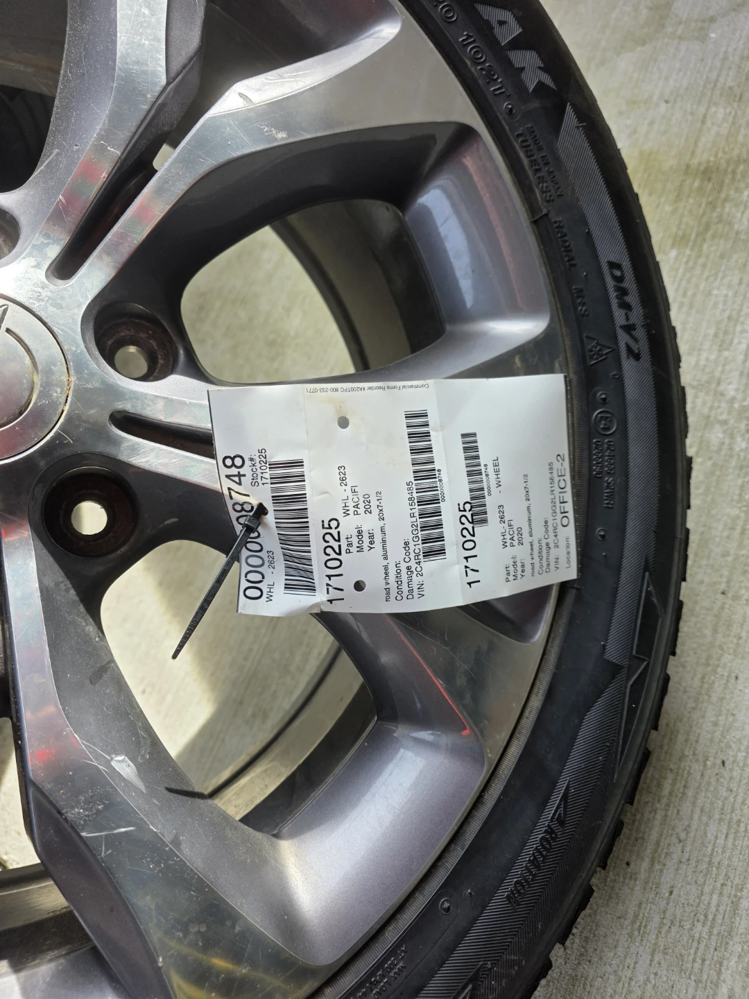 Tire with rim for chrysler pacifica pinnacle