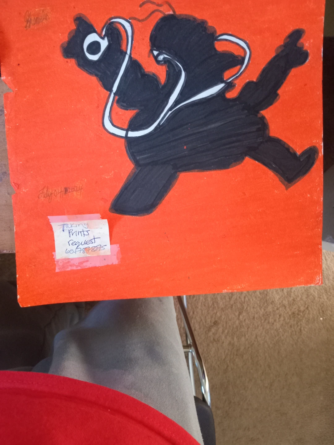 Orange Background Homer Simpson Drawing - photo 2