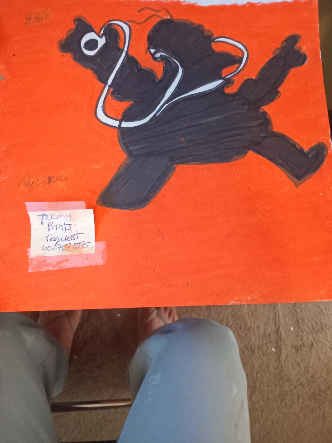 Orange Background Homer Simpson Drawing - photo 4