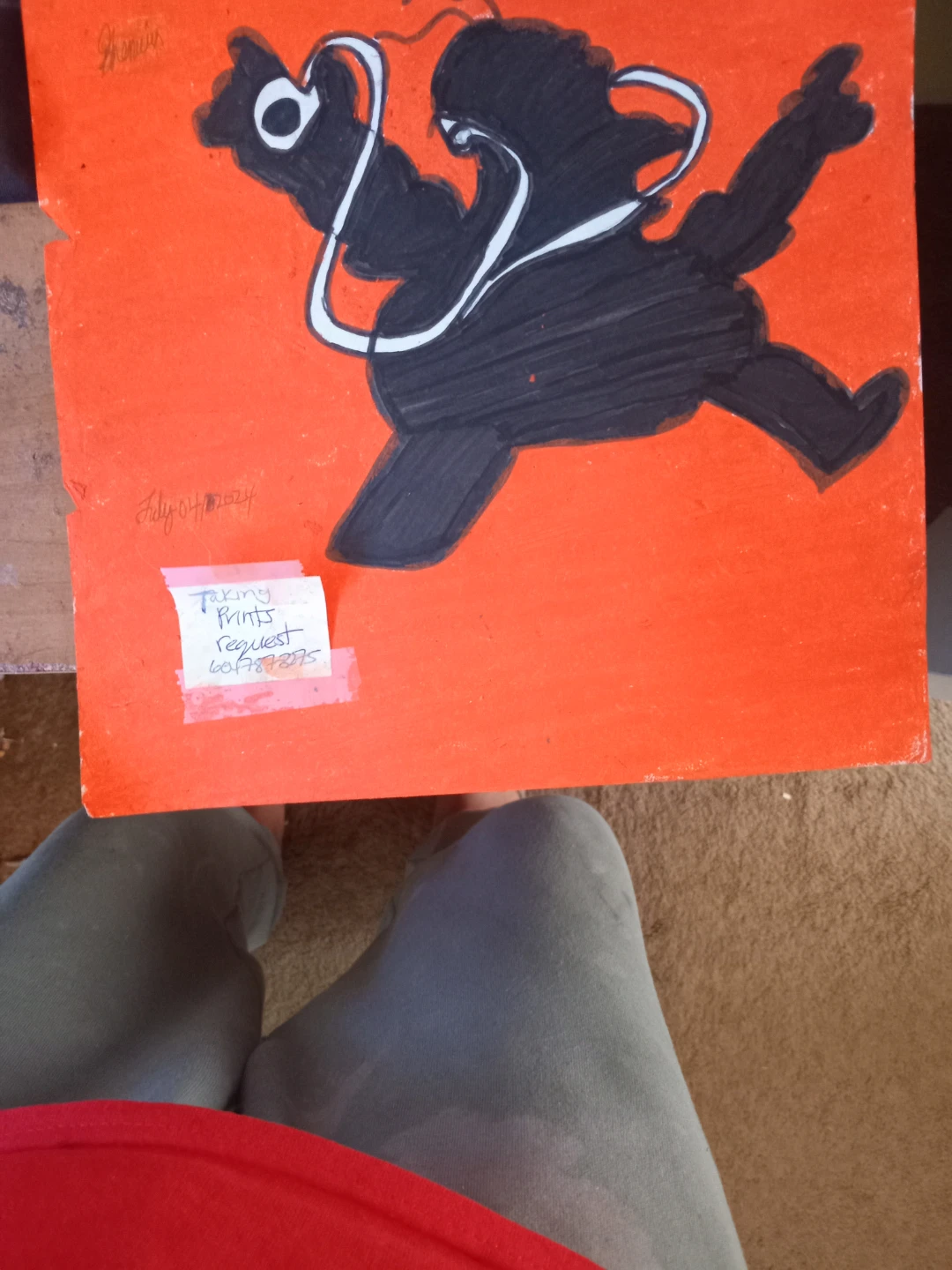 Orange Background Homer Simpson Drawing - photo 5