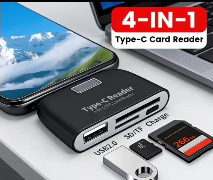 4-in-1 Type-C OTG Card Reader