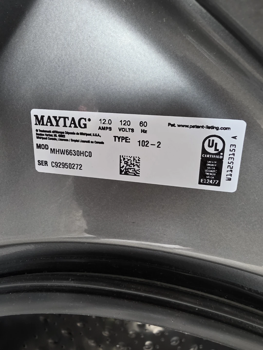 Maytag Front Load Washer MHW6630HC0 - photo 3
