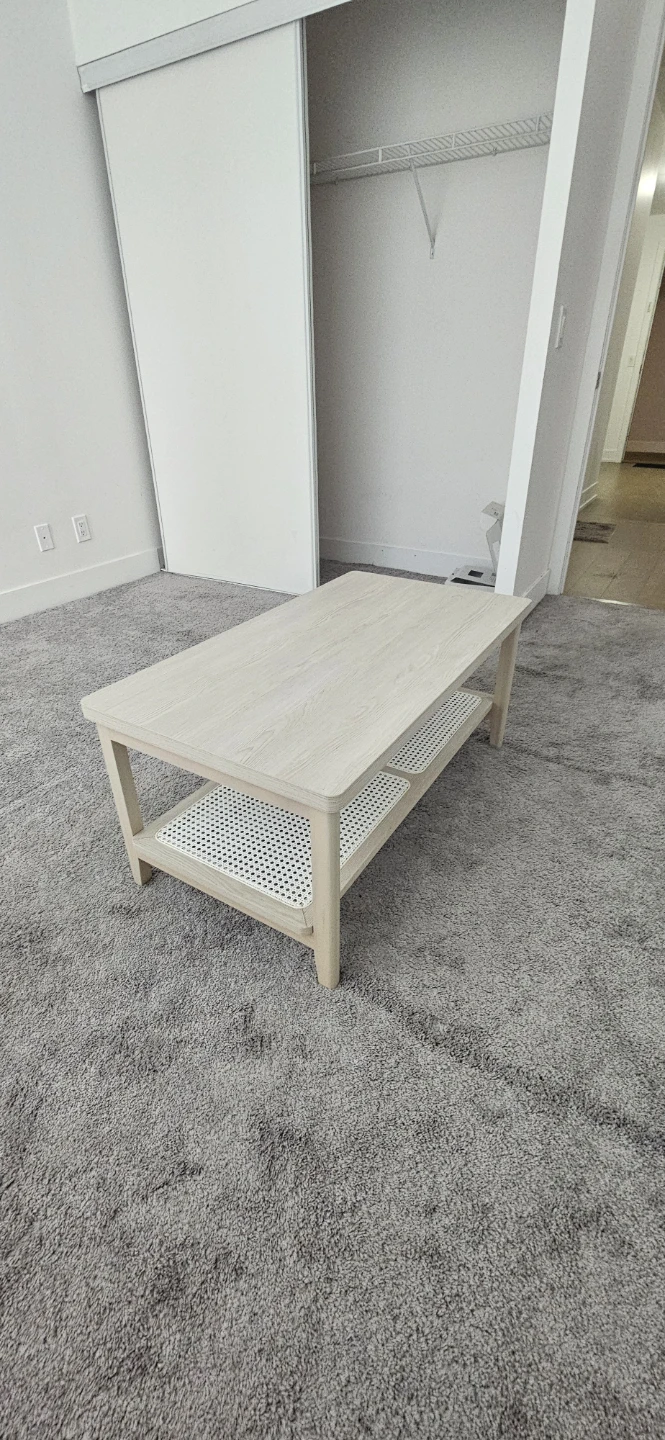 Light Wood Coffee Table with Shelf