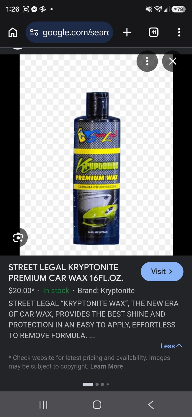 Case of 12 bottles of street legal car wax  new in case
