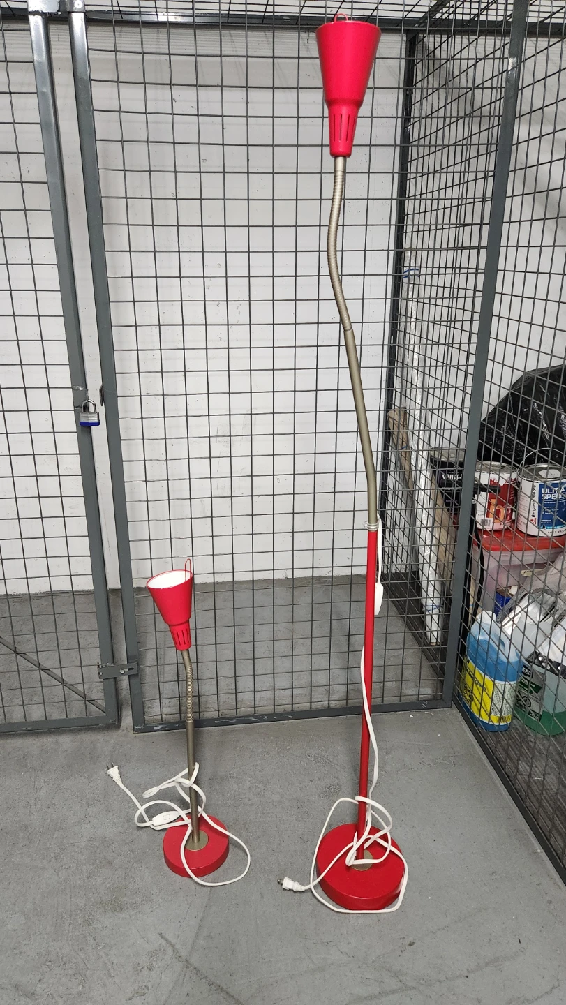 Red Floor Lamp and Desk Lamp Set - photo 2