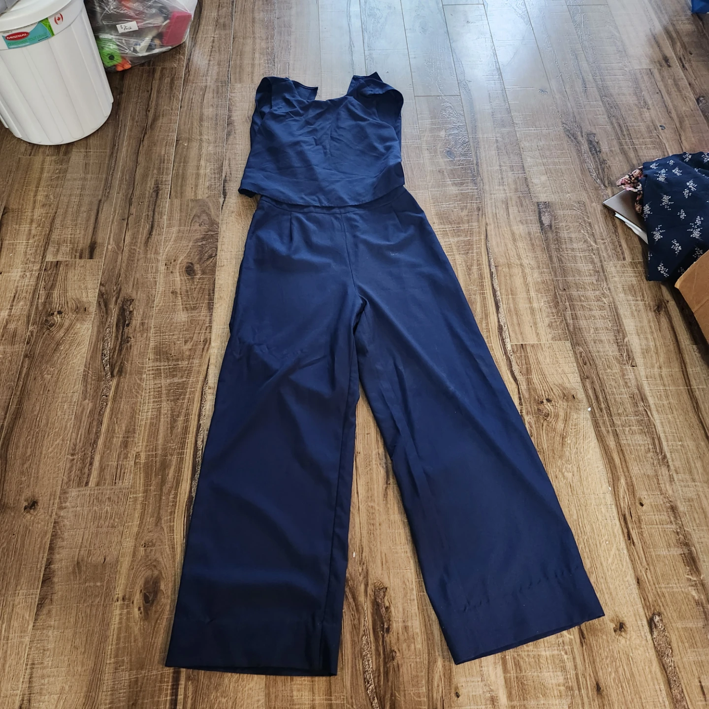 Navy Blue Wide Leg Jumpsuit