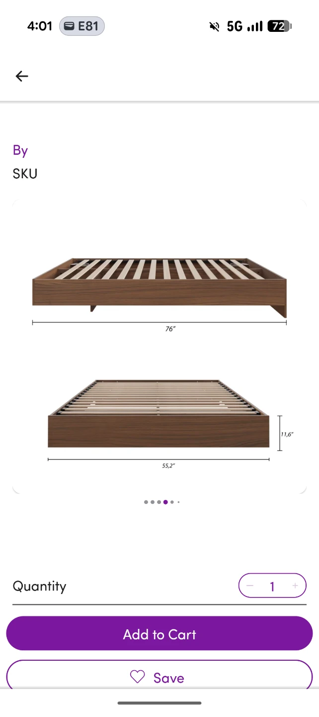 Wooden Bed Frame with Slats - photo 5