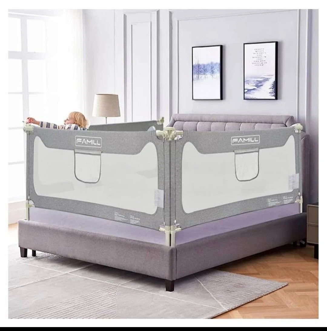 Famill Grey Mesh Bed Rail for Kids
