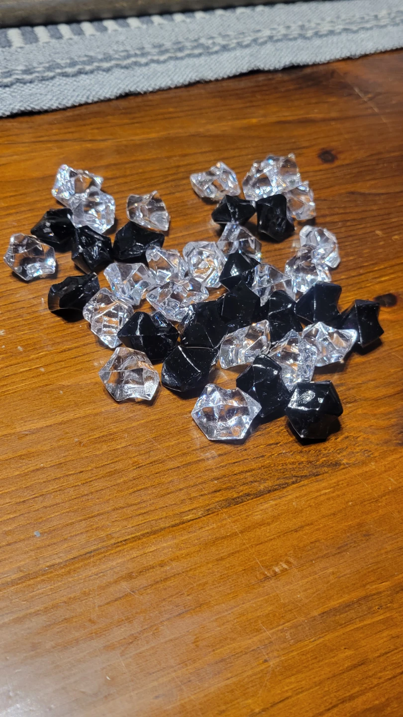 Acrylic Ice Cubes - Black and Clear