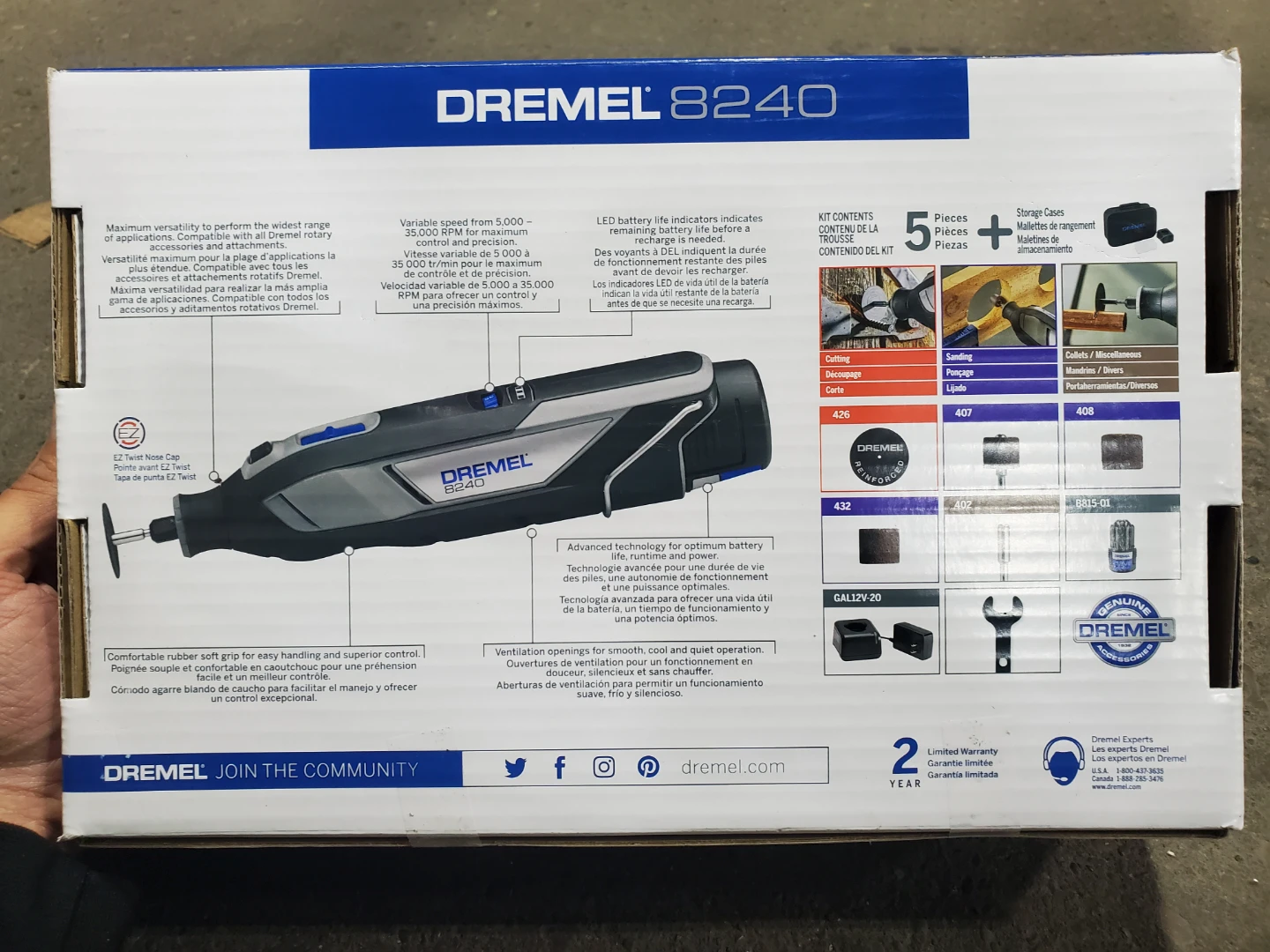 Dremel 8240 Cordless Rotary Tool Kit with 3 Accessory Kits - photo 2