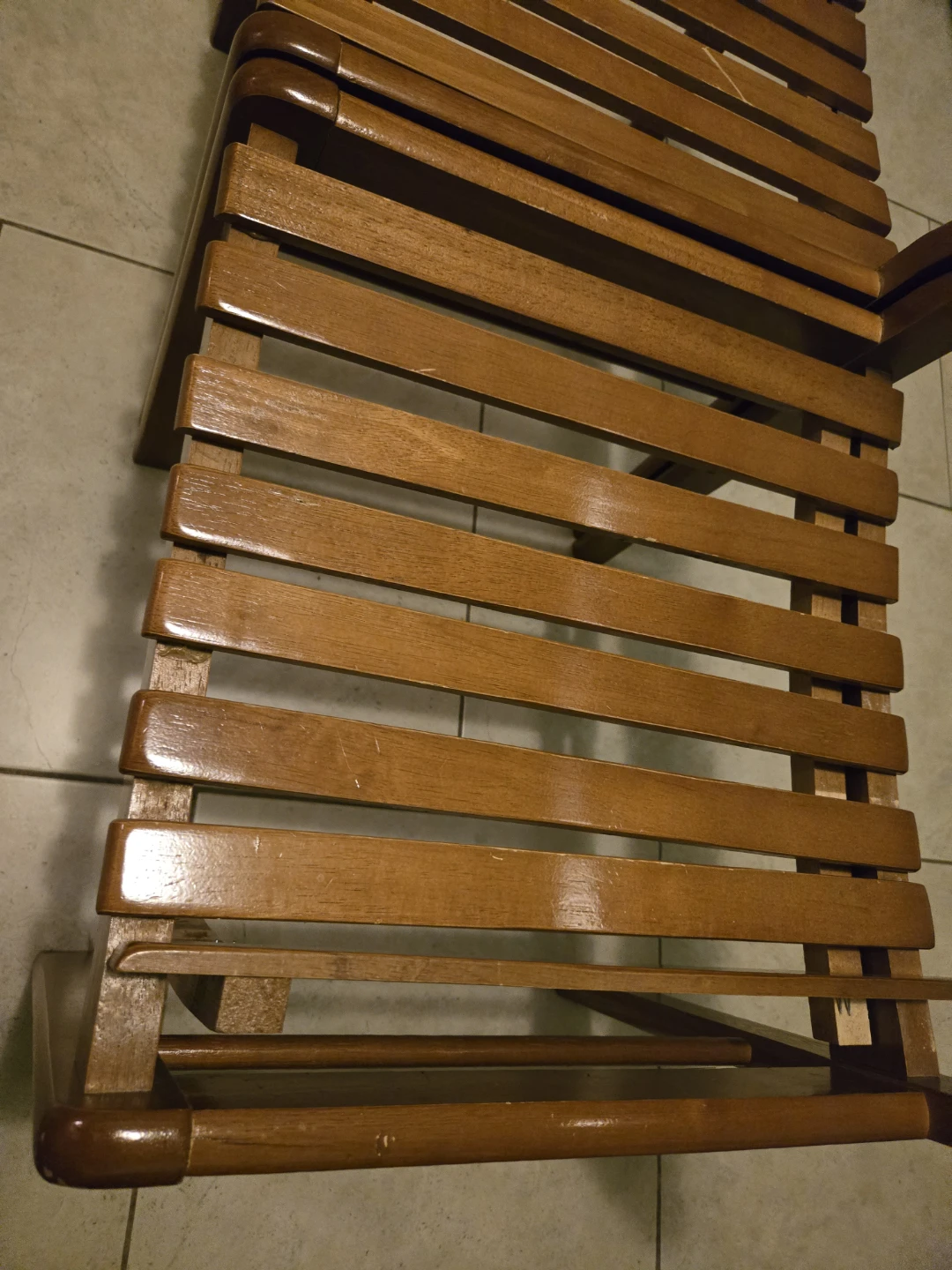 Vintage Wooden Slat Chairs - 1 needs repair - photo 2