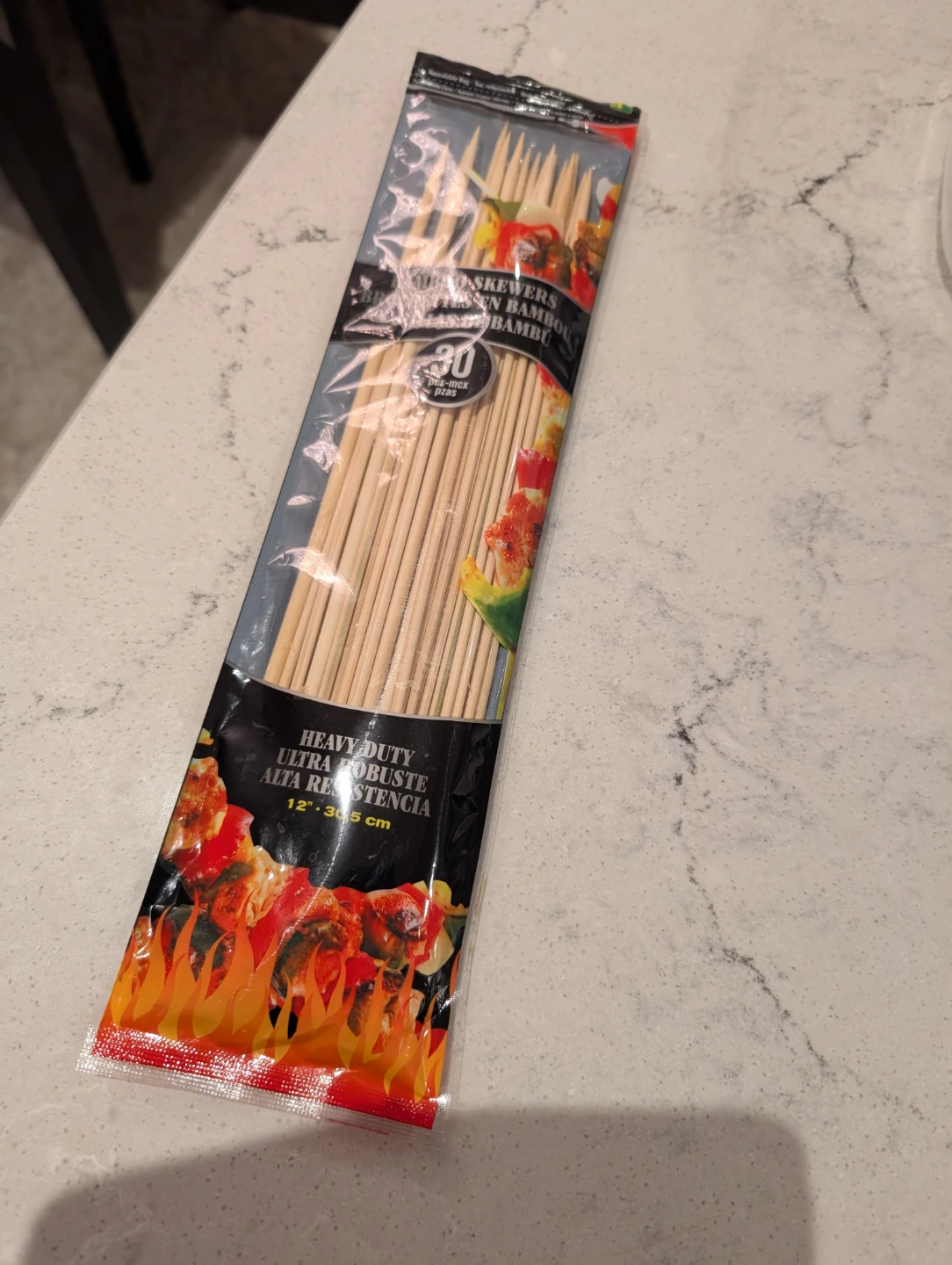 Heavy Duty Bamboo Skewers - 30 Pack