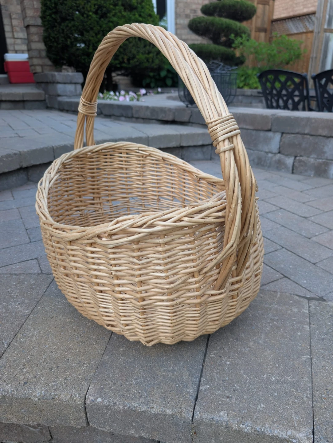 Large Vintage Willow Basket – Woven Oval Gathering - photo 4