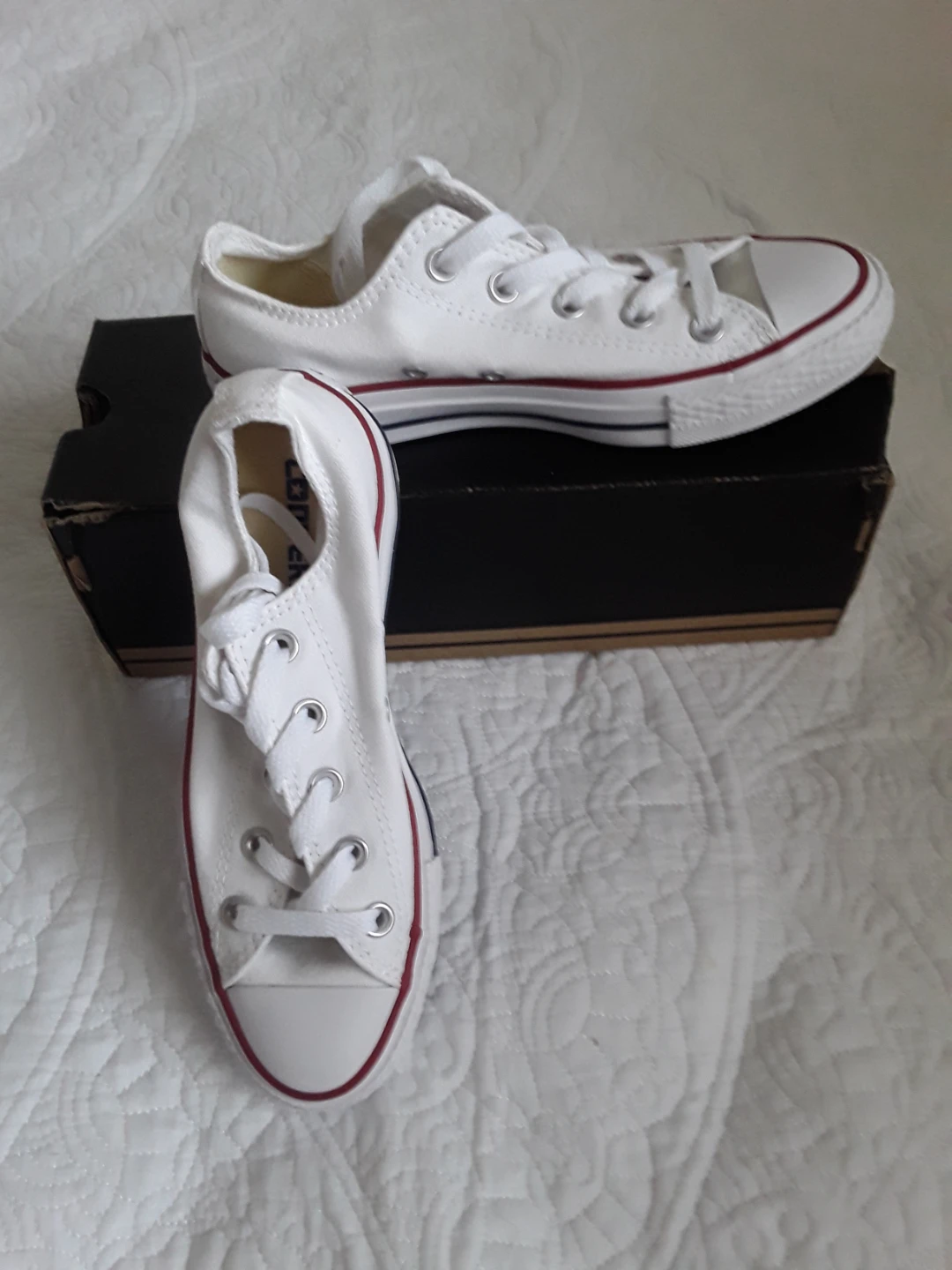 New Converse All Star White Canvas Low Top Sneakers