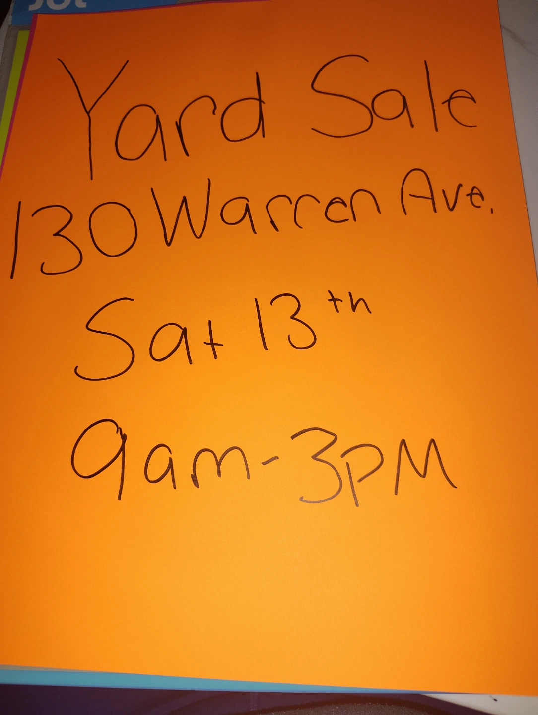 Yard Sale - 130 Warren Ave, Sat 13th