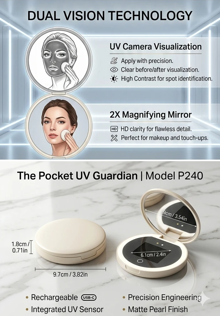 UV Camera Sunscreen Mirror - photo 2