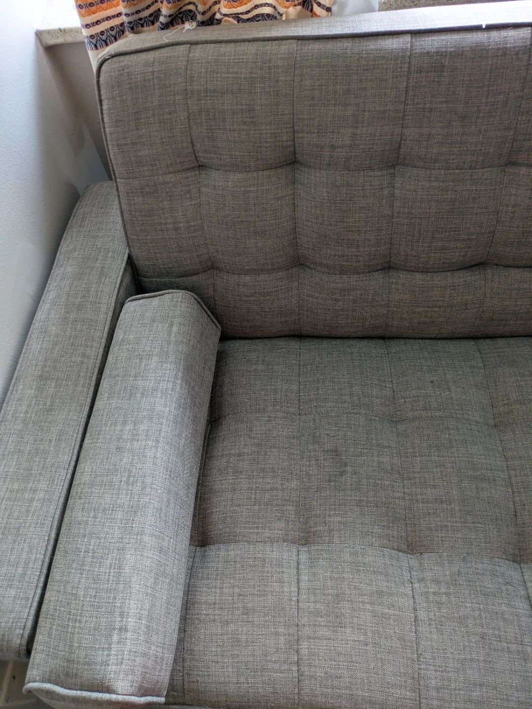 Cat Owner's Grey Tufted Sofa - photo 2