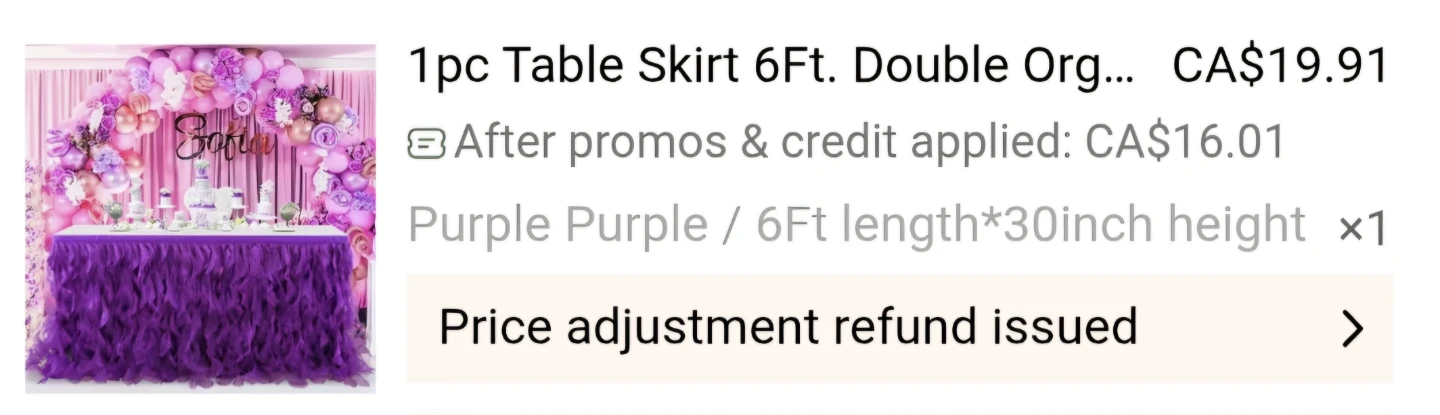 Purple Tutu Table Skirt for Parties - photo 2
