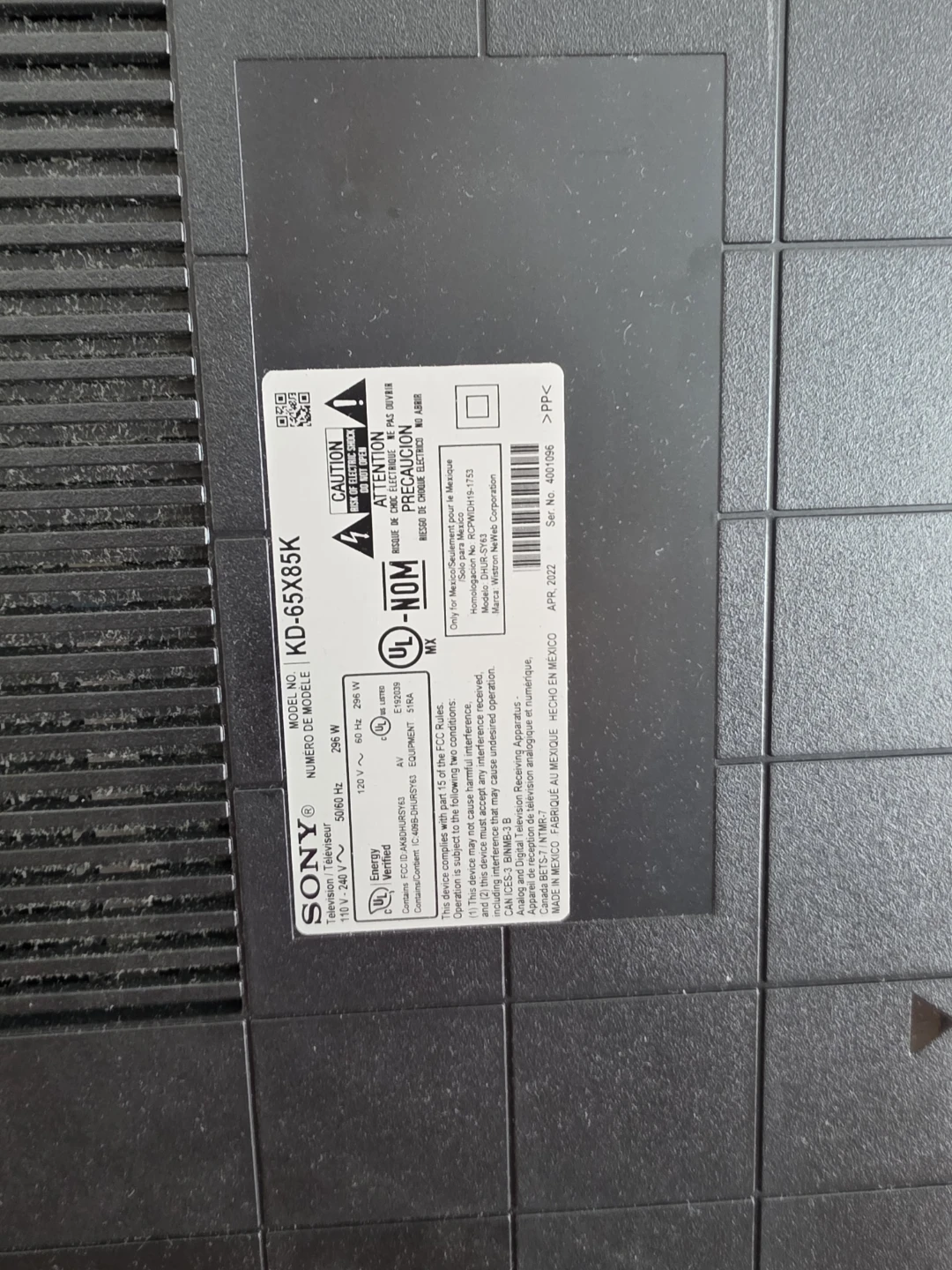 (LED broken) Sony KD-65X85K 4K UHD TV - photo 3
