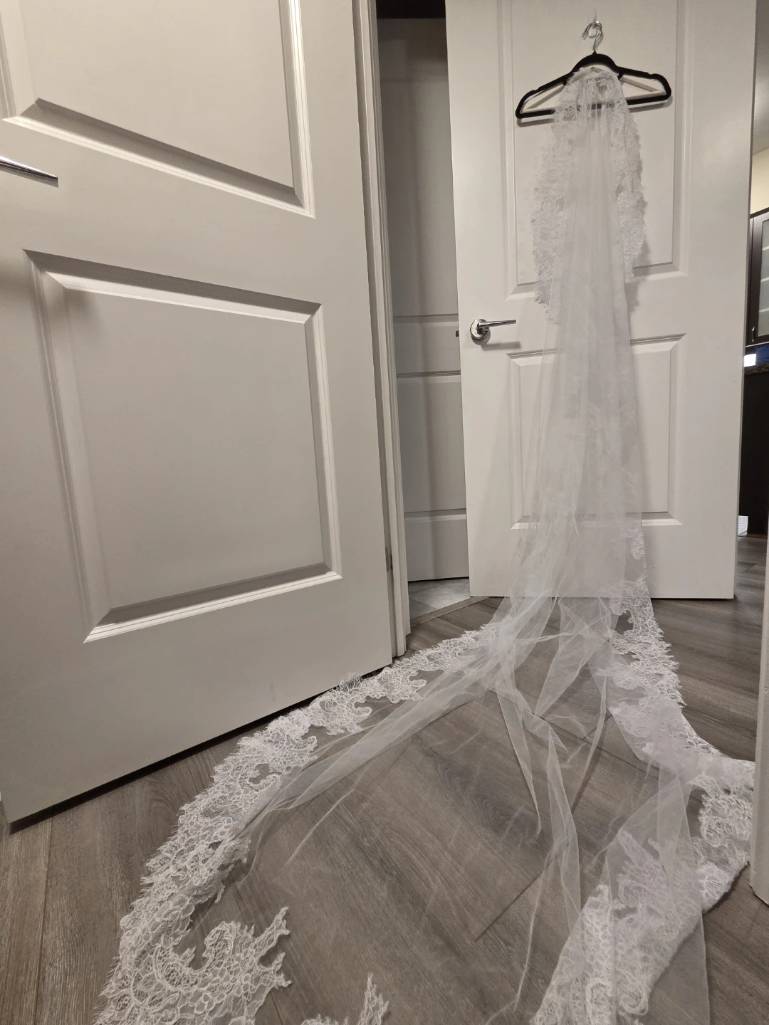 White Lace Wedding Veil - photo 4