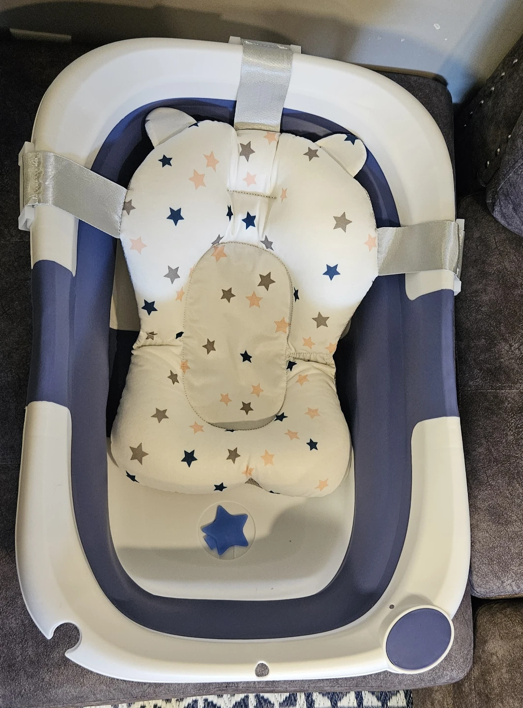 Folding Baby Bathtub with Star Cushion