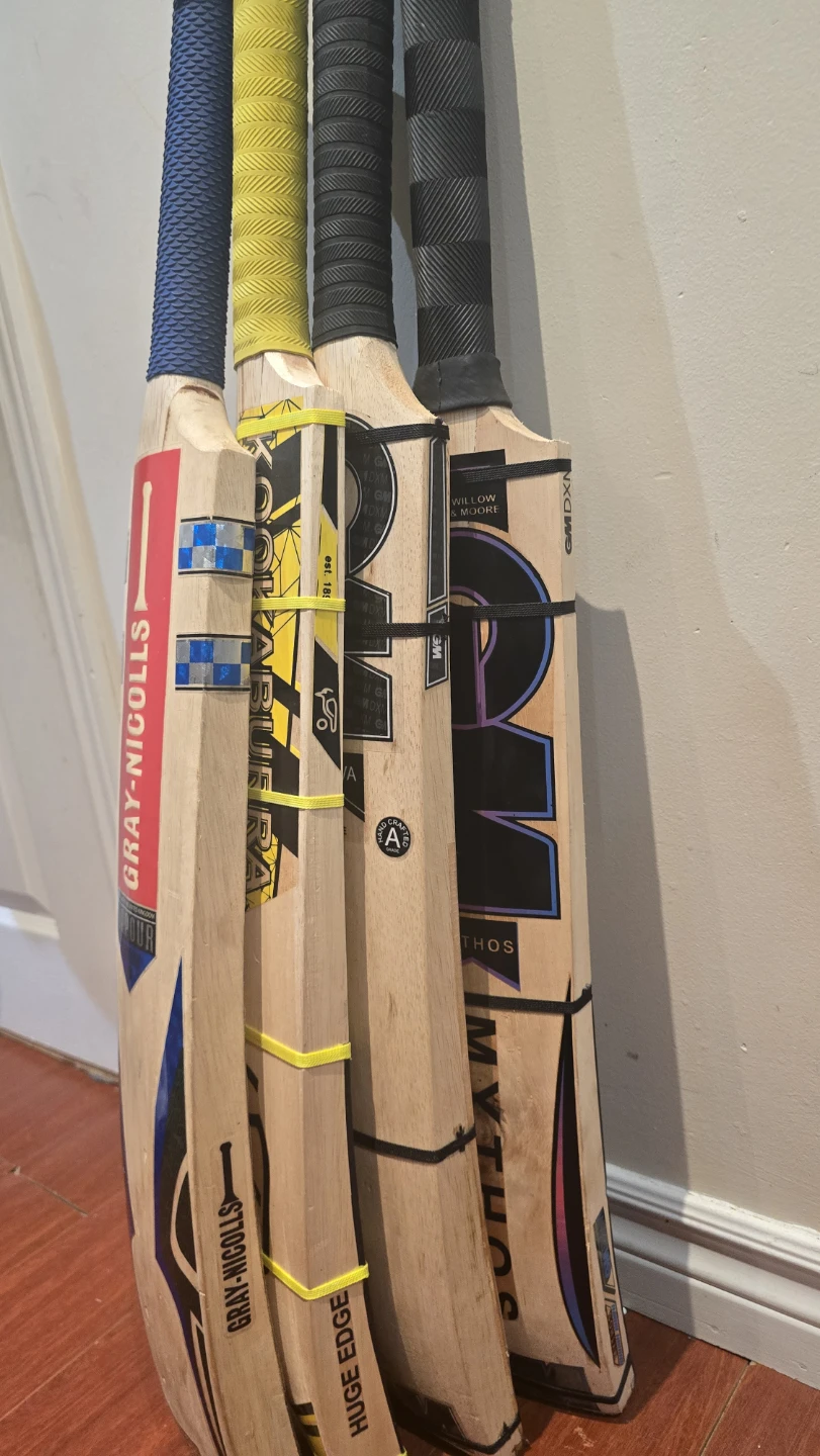 Set of 4 Cricket Bats: GM, Gray-Nicolls, Kookaburra - photo 2