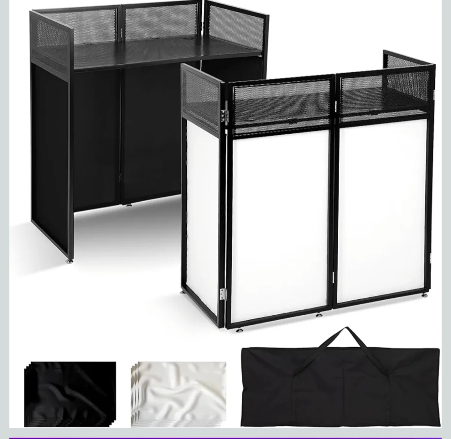 DJ Booth Table with Scrims and Carry Bag
