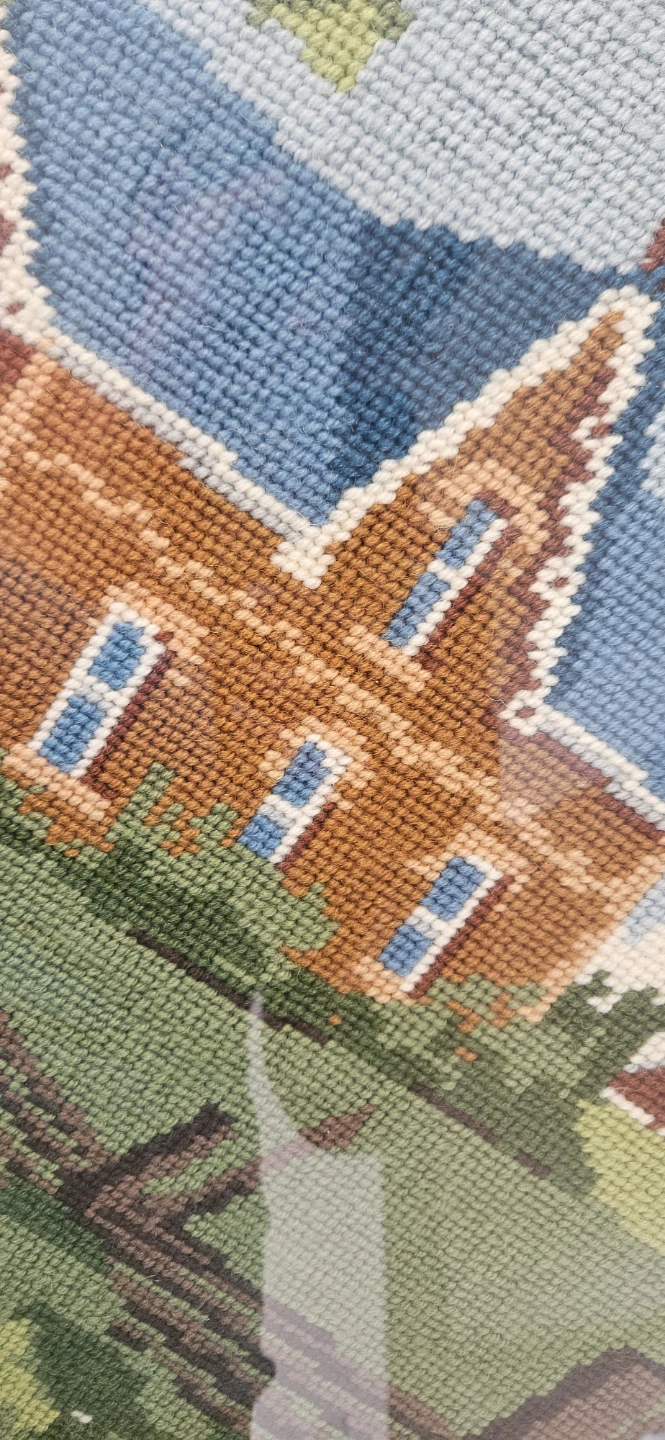 Vintage framed needlepoint 15" x 22" - photo 2