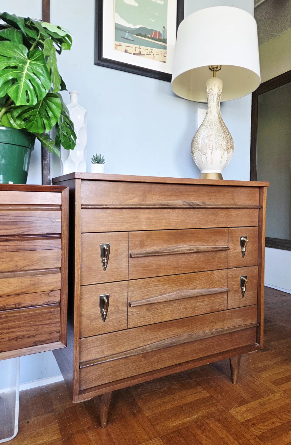 MCM Four Drawer Walnut Dresser - photo 2