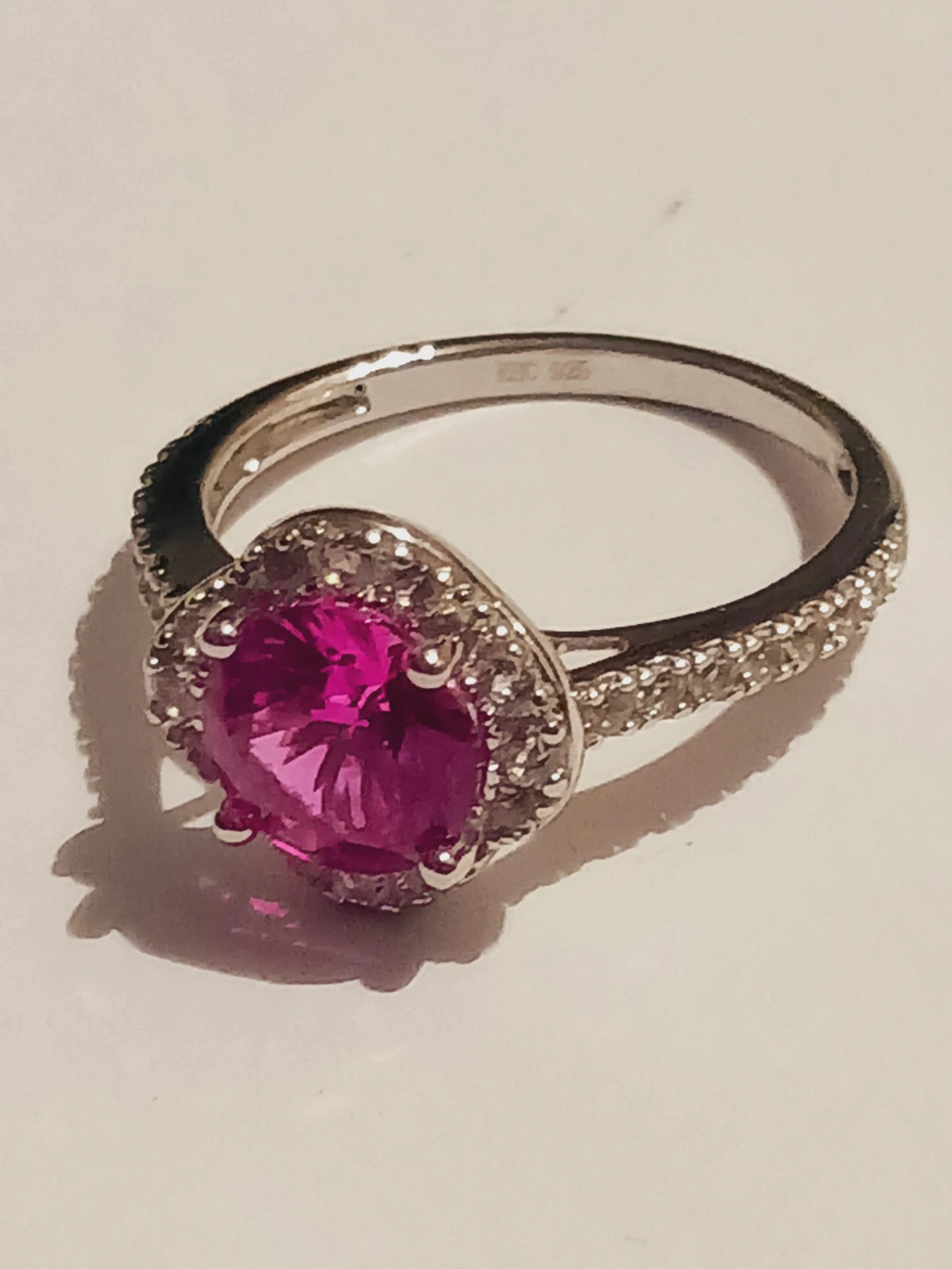 New !!! Sterling Silver 925 pink stone ring. 8.5. - photo 2