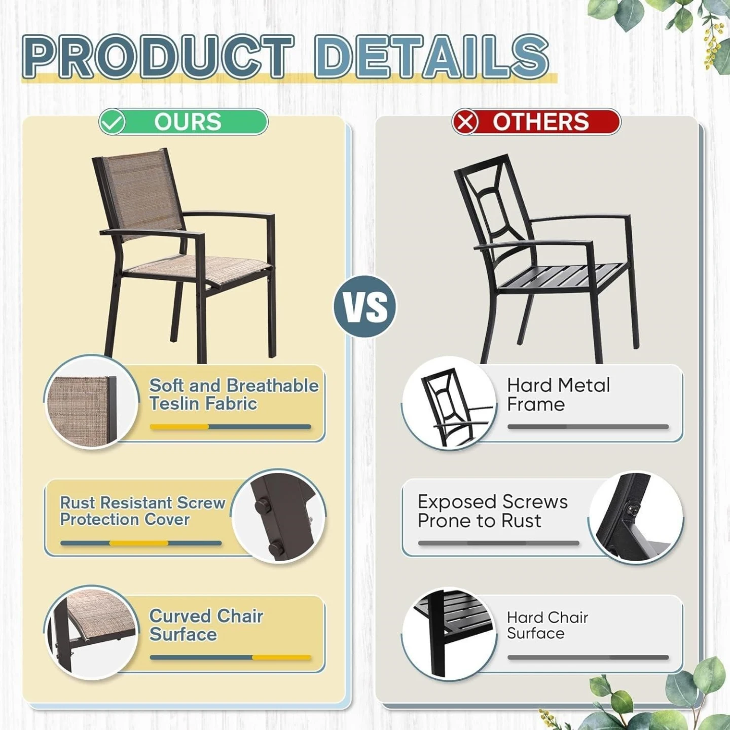 Set of 6 Patio Chairs - photo 4