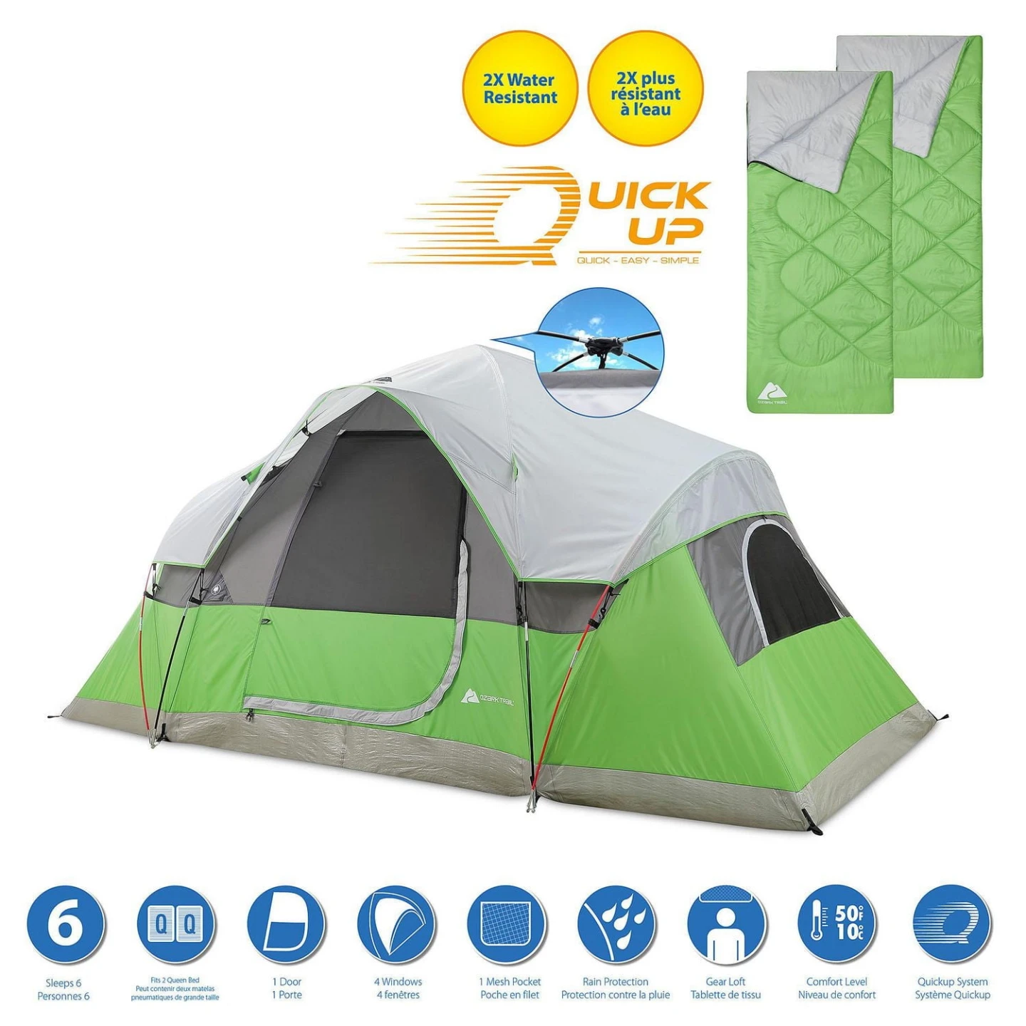 6 ppl tent + 2 sleeping bags + 2 camping chairs + picnic blanket - photo 2