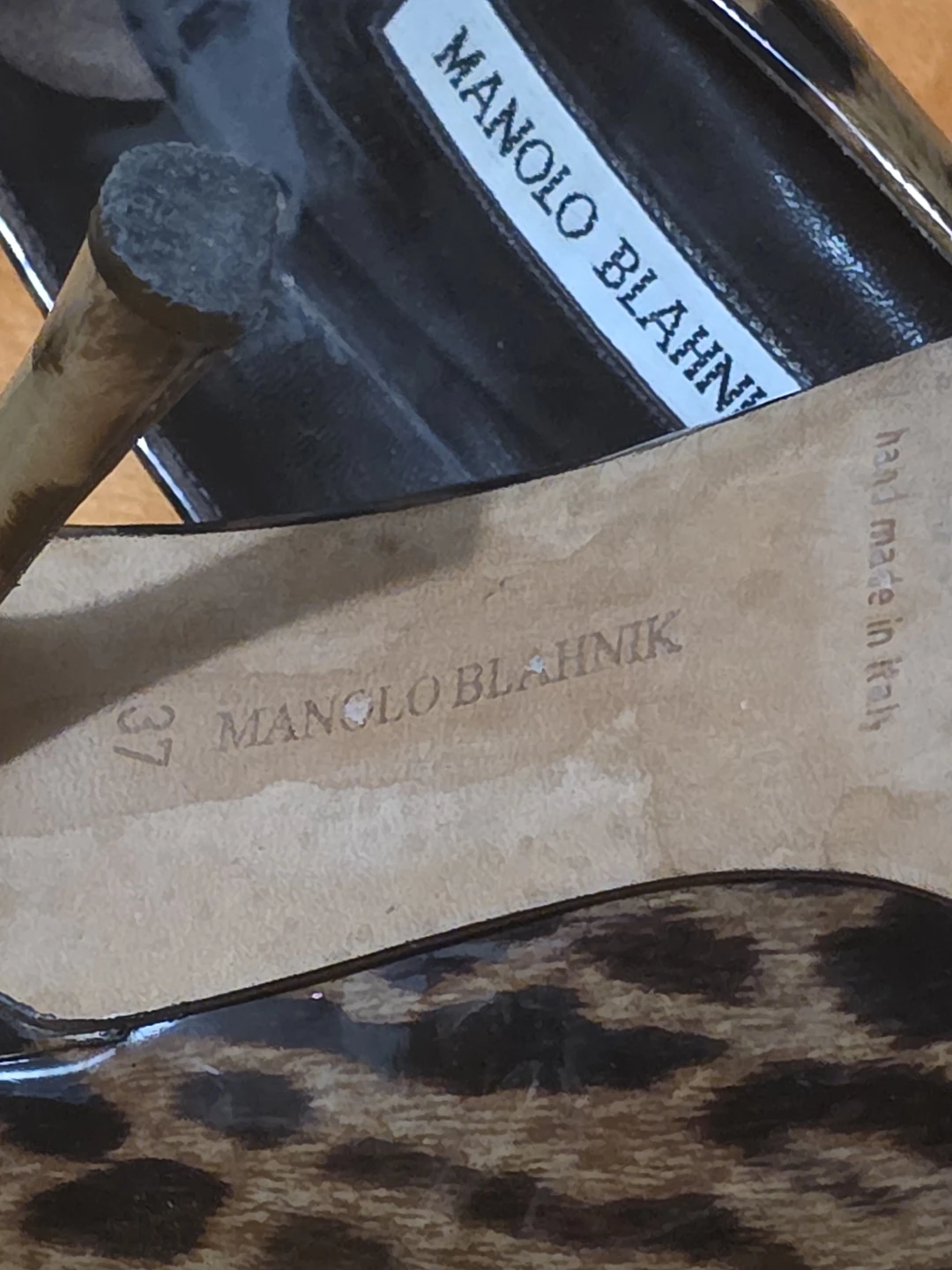 Manolo Blahnik Leopard Print Heels Size 37 - photo 3