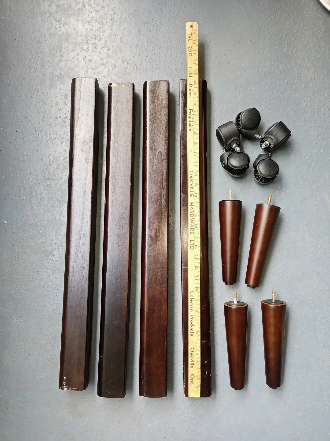 Solid Wood Furniture Legs/Feet+Wheels ⚽ - photo 2