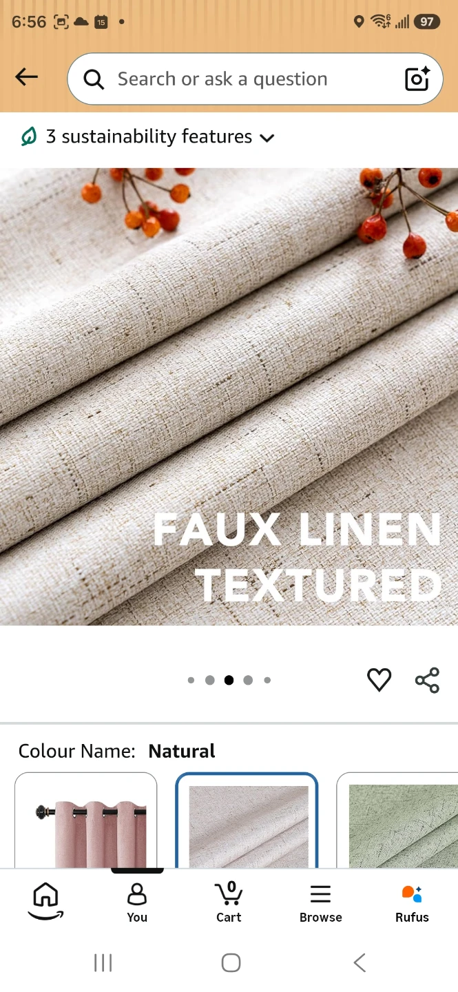 Curtain (1panel)- Thermal Insulated Textured - Natural - photo 5