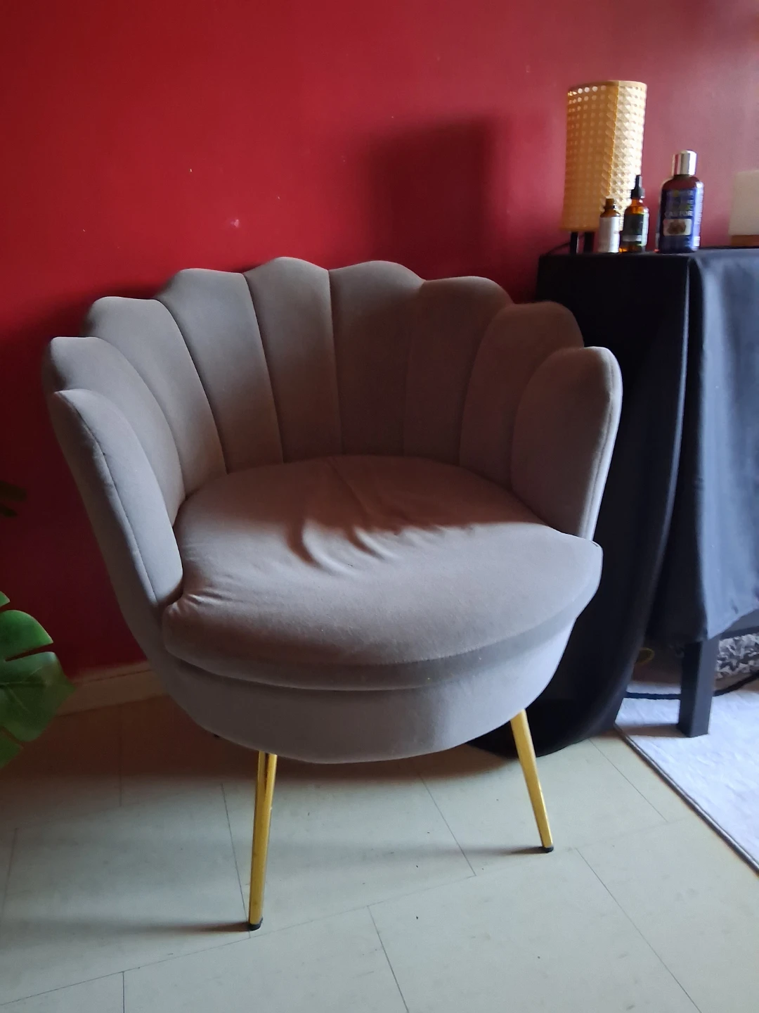 Velvet Accent Chair - Grey - photo 2