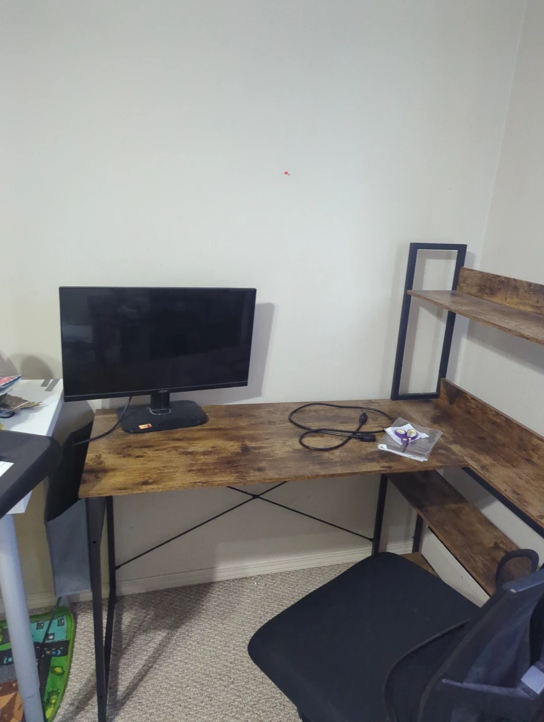 Urgent moving saleL-Shaped Computer Desk with Shelves - photo 2