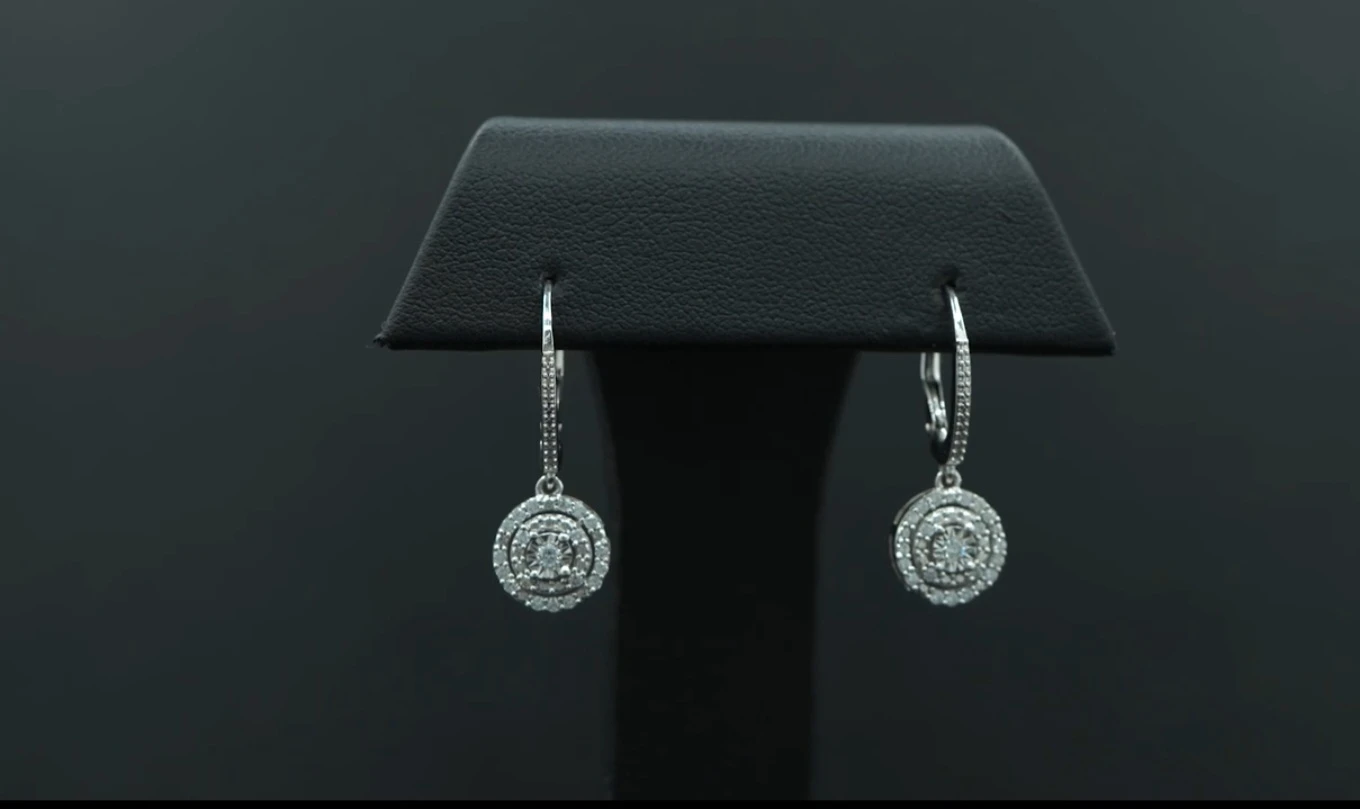 Diamond Leverback Drop Earrings ⚽️