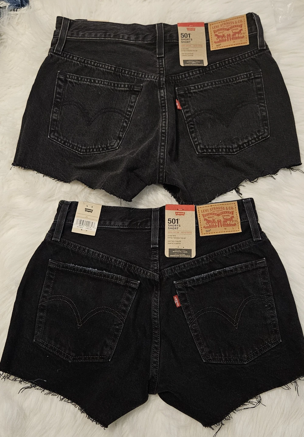 Levi's 501 Denim Shorts - Black 25 & 28 - photo 2