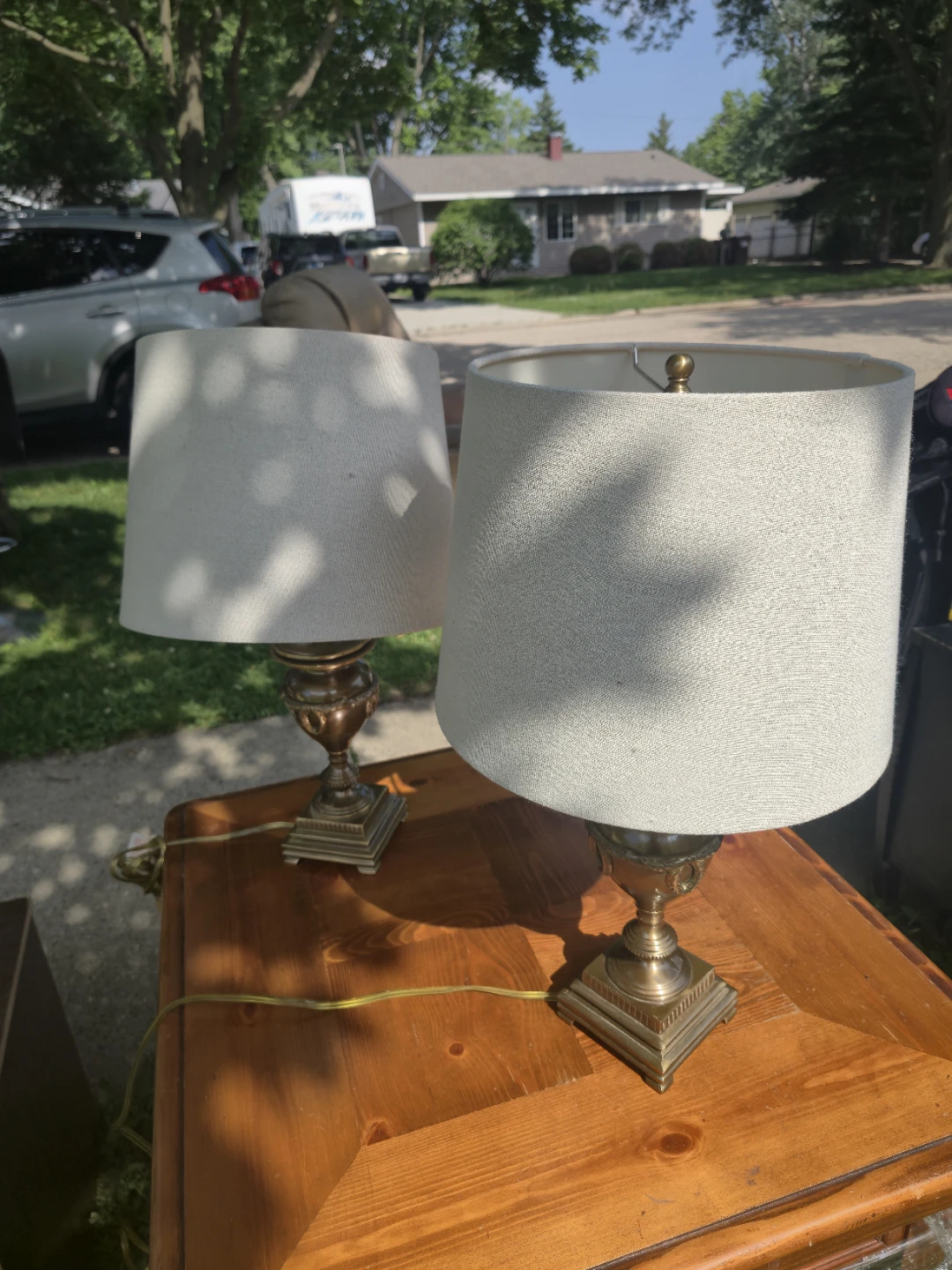 Vintage Brass Table Lamps (Set of 2)