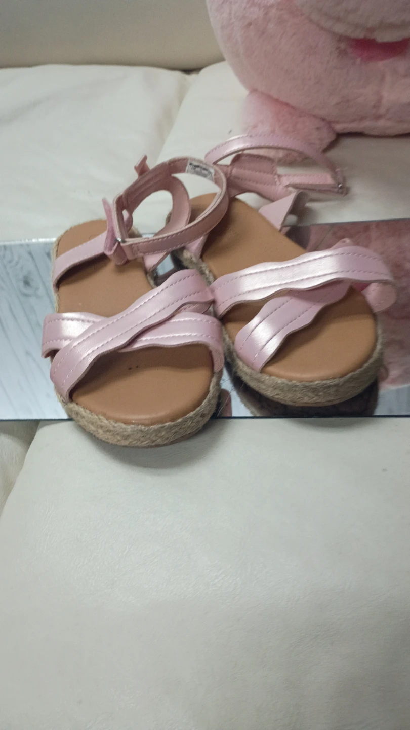 Pink Elastic Strap Espadrille Sandals