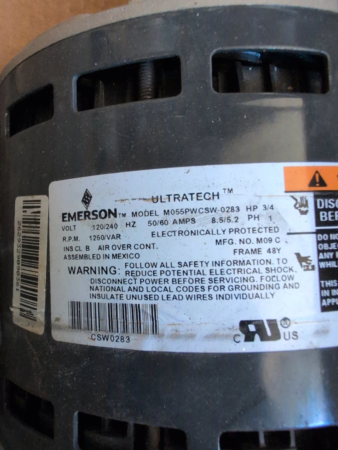 Emerson Ultratech 3/4 HP Motor - photo 2