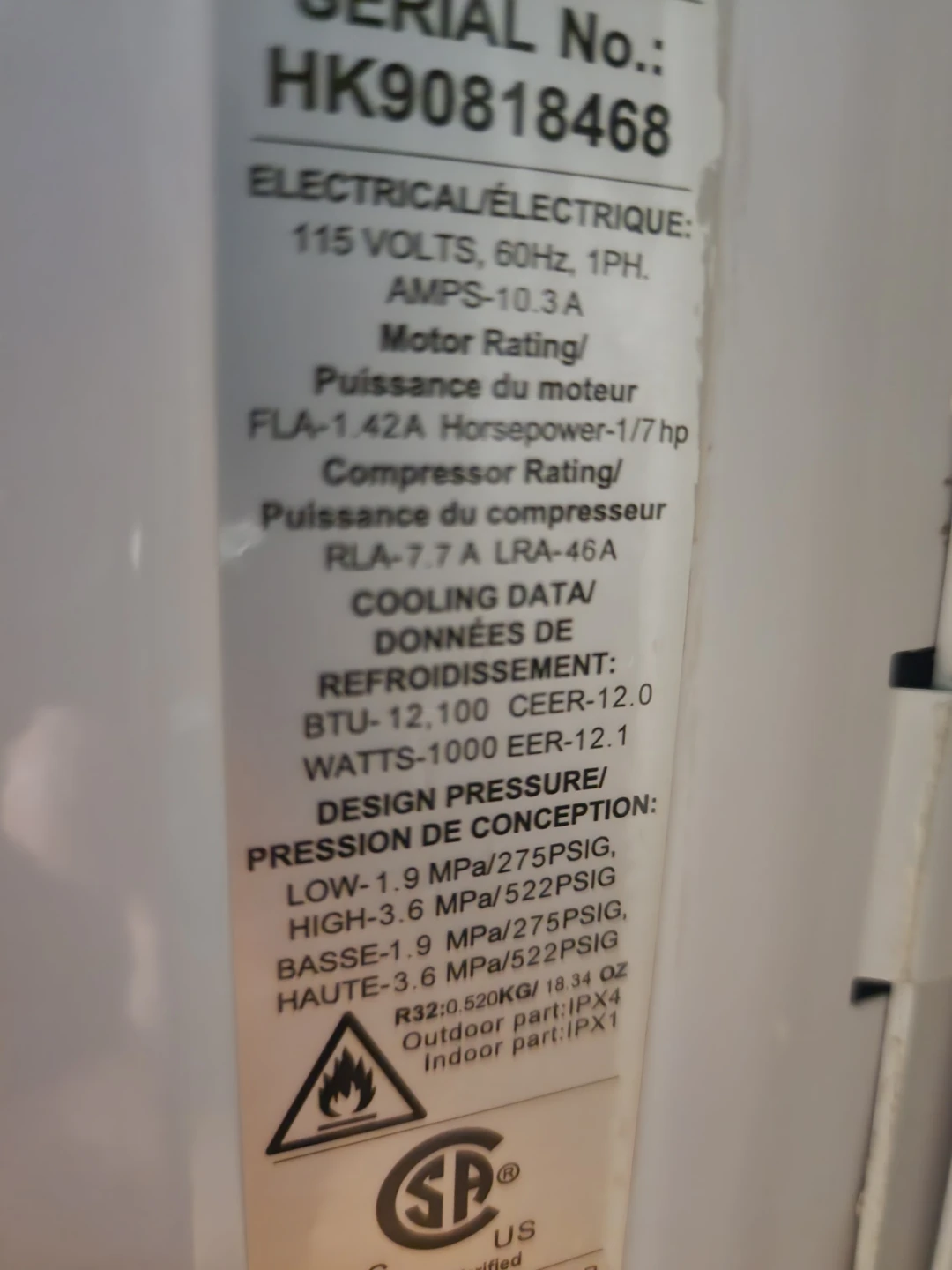 Energy star Window Air Conditioner FFRE123ZA1 - photo 5