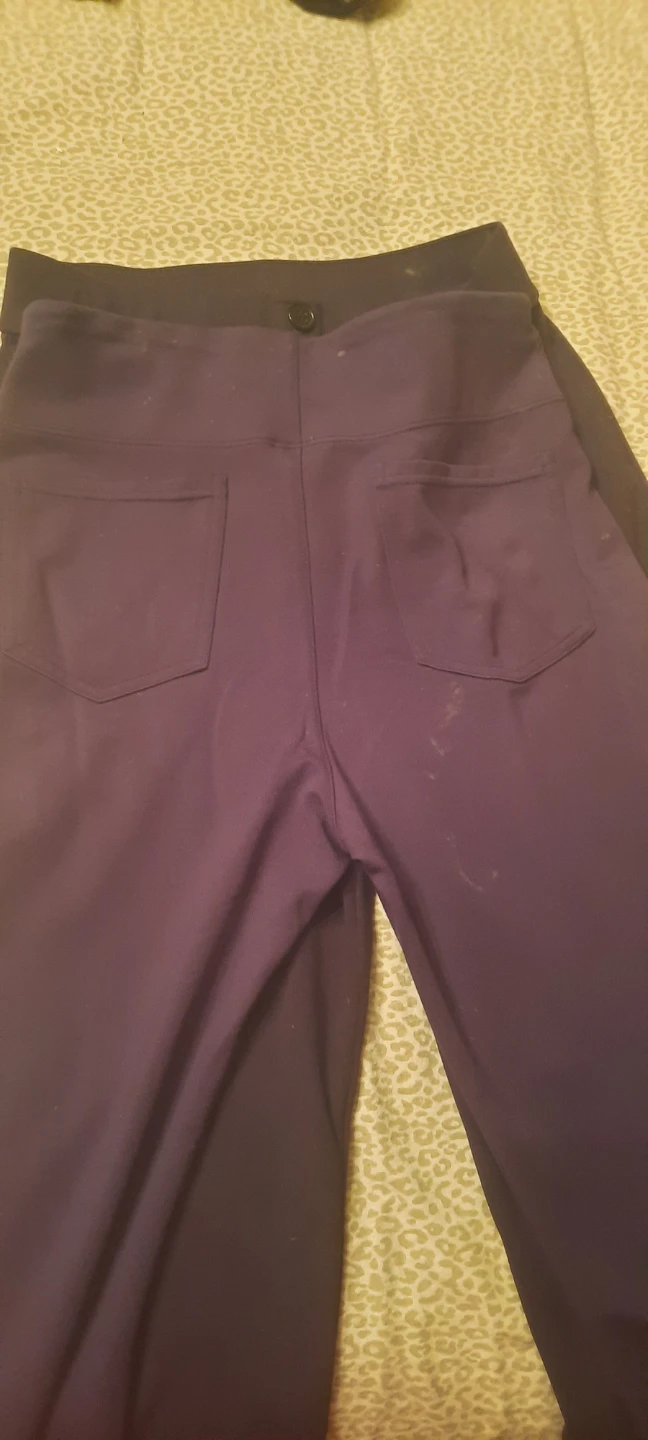 Navy Blue Button-Front Pants - photo 4