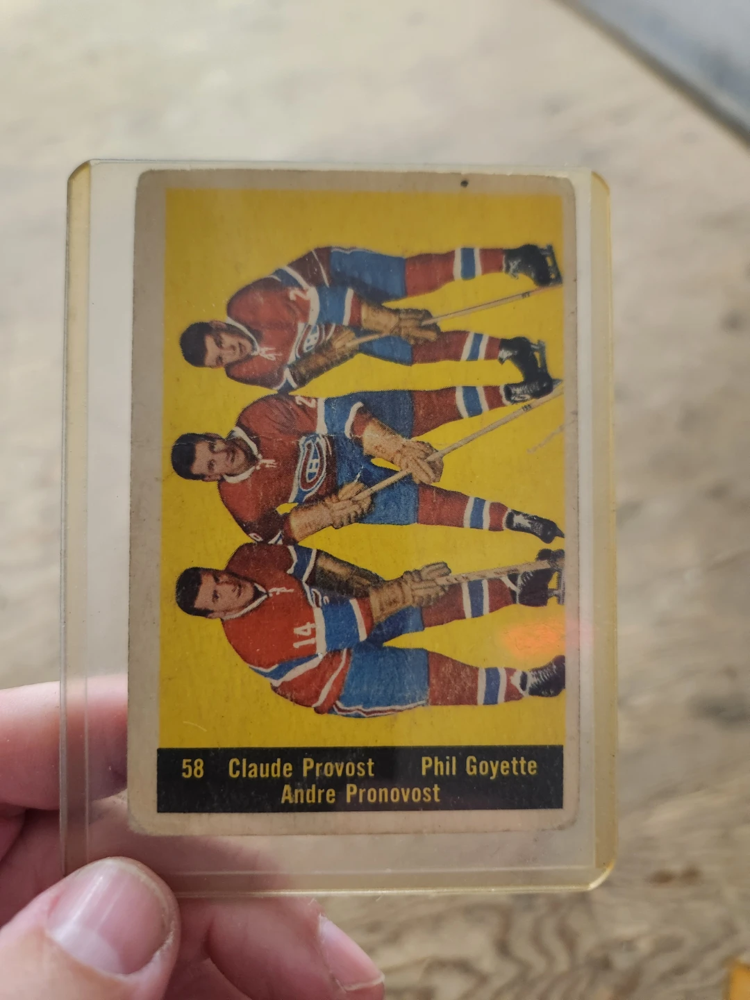 Claude Provost, Phil Goyette, Andre Pronovost Hockey Card - photo 2
