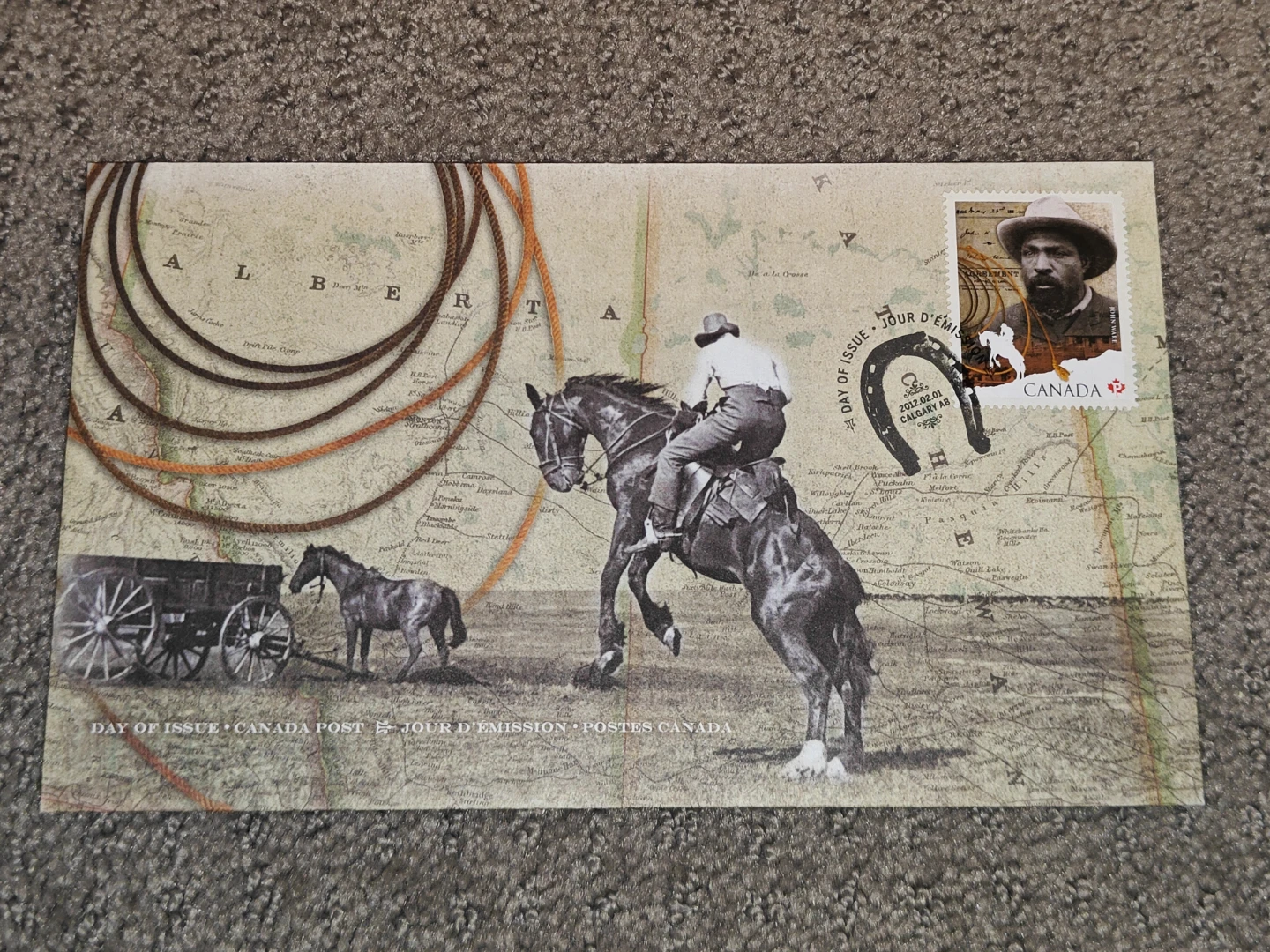 First Day Covers FDC John Ware Black History & Calgary Stampede