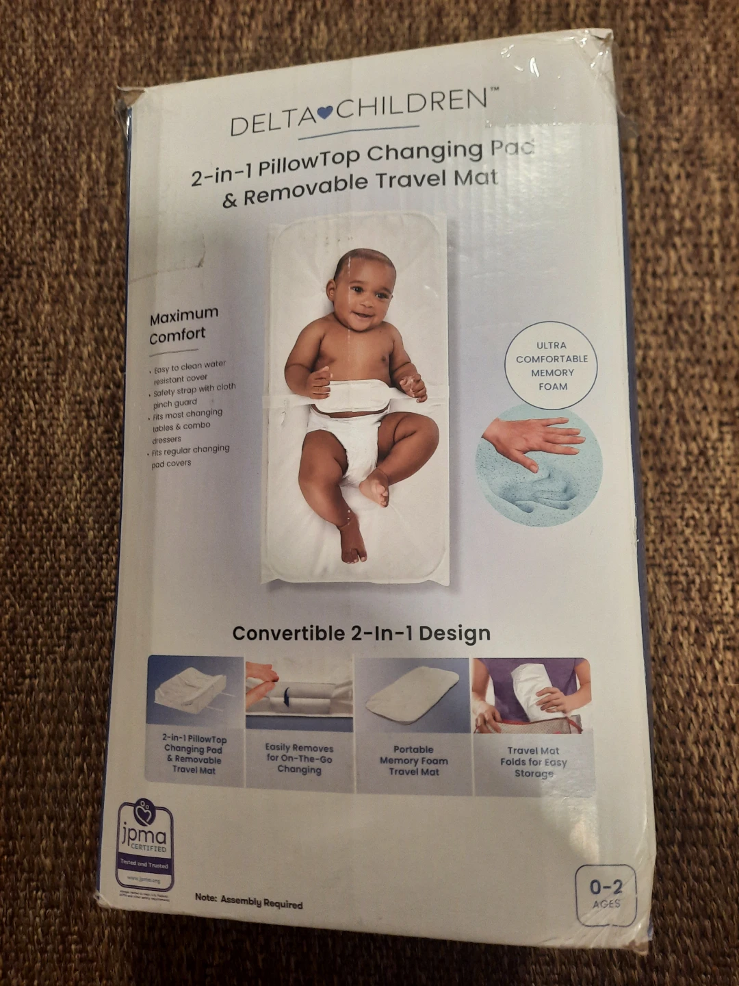 Children 2-in-1 PillowTop Changing Pad & Removable Travel Mat